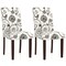 Floral Upholstered Dining Chairs Set of 2 Button Tufted Rubber Wood Legs
